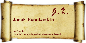 Janek Konstantin névjegykártya